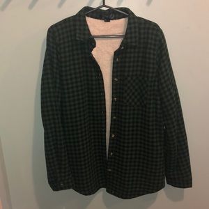 Sherpa lined green flannel